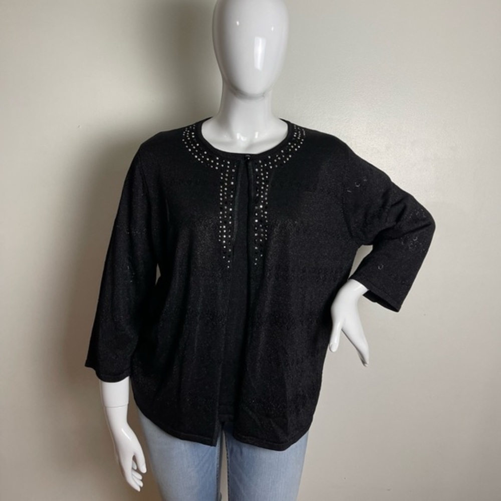 ⭐️ALFRED DUNNER Two For One Embellished Sweate black size 2X